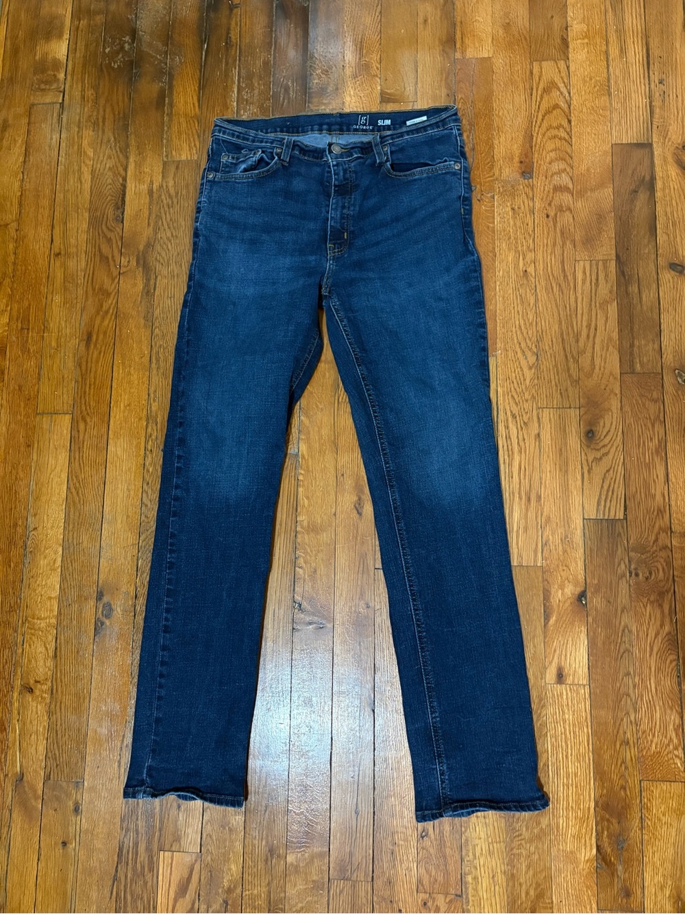 George Slim Men's Jeans - Dark Blue Denim